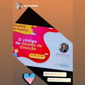 Stories compartilhado pela mãe Miriam. 